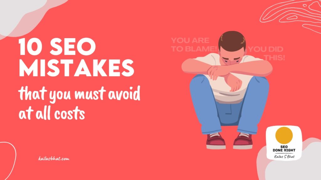 SEO mistakes, keyword stuffing, thin content, matching user intent, metadata, structured data