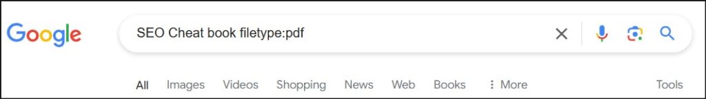 filetype operator, Google Search Operators Cheat Sheet