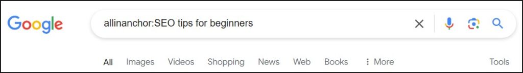 allinanchor operator, Google Search Operators Cheat Sheet